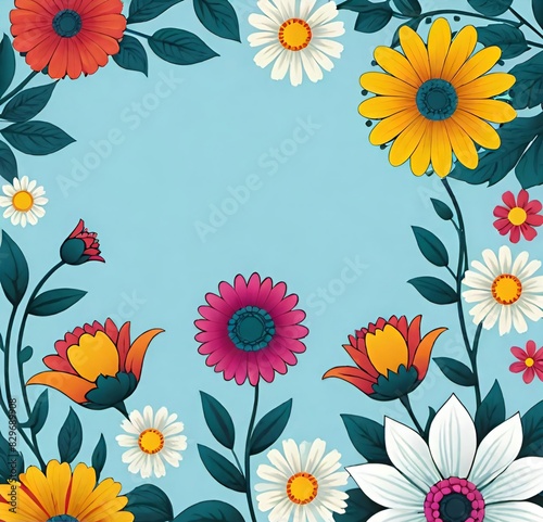 background with flowers  nature  vector  spring  summer  design  pattern  frame  plant  illustration  blossom  art  pink  seamless