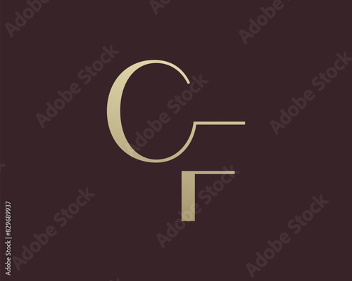 CF letter logo icon design. Classic style luxury initials monogram.