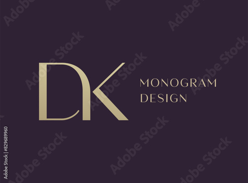 DK letter logo icon design. Classic style luxury initials monogram.