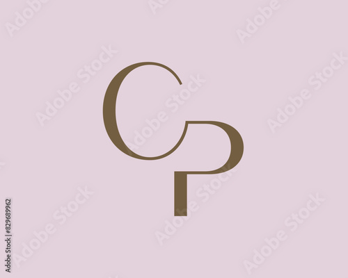 Fényképezés CP letter logo icon design