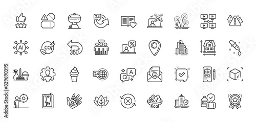 Warning, Employees group and Love book line icons pack. AI, Question and Answer, Map pin icons. Organic tested, Skyscraper buildings, Fireworks web icon. Vector