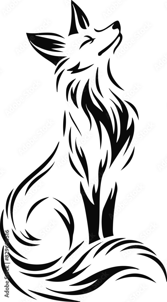 Minimal fox isolated on white background Minimal fox isolated on white background