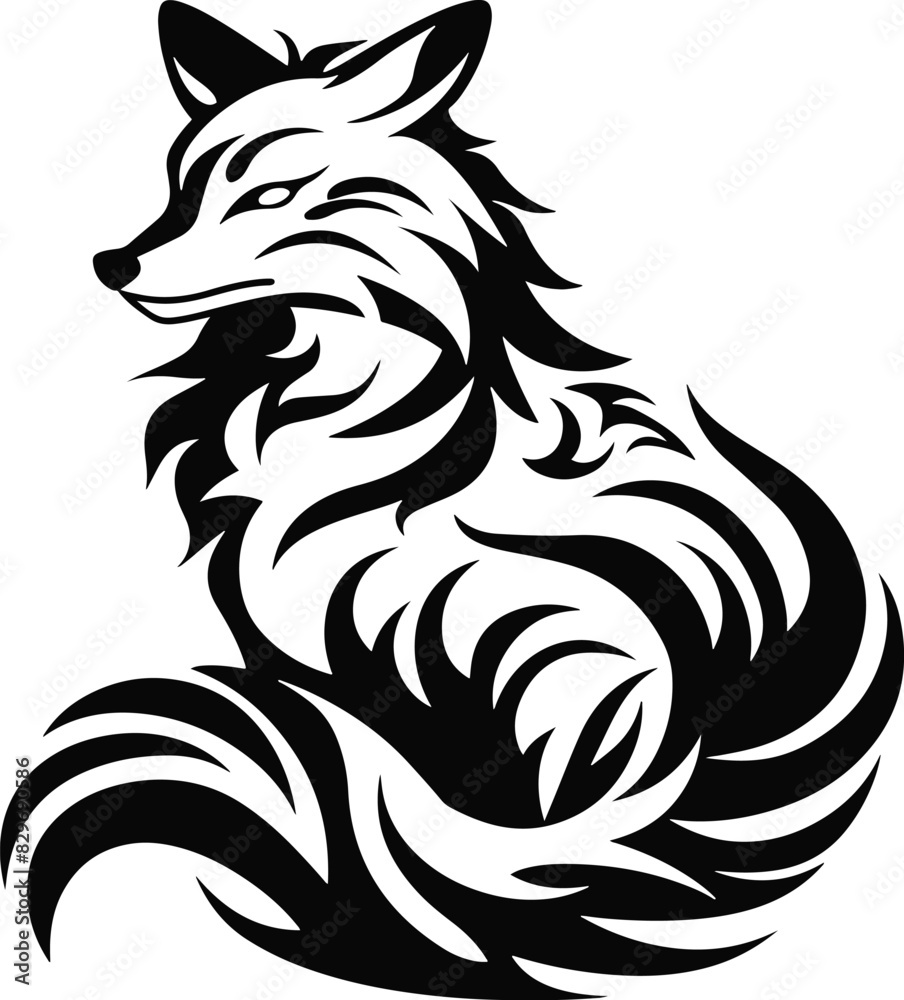 Minimal fox isolated on white background Minimal fox isolated on white background