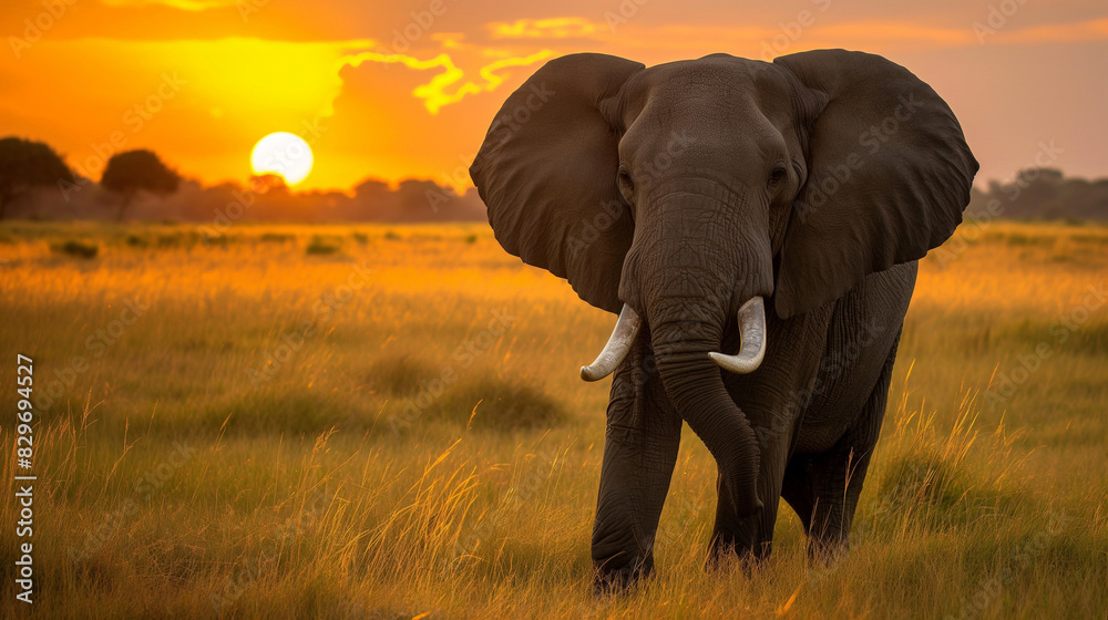 Tag des Elefanten 12. August Elefant isoliert mit einfarbigen Hintergrund Generative AI