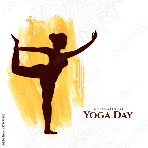 International Yoga day 21 june celebration elegant background