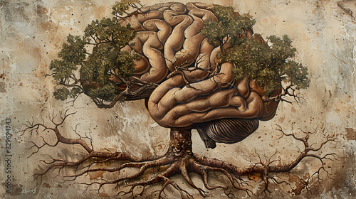 Neuroscience , growth hormones, Brain Branches of Alzheimer's disease, wisdom tree, brain forest
