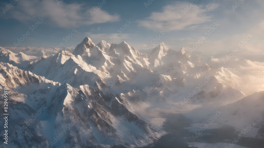 Fototapeta premium cloudy Mountain Landscape