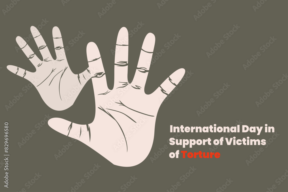 Illustration vector graphic of international day in support of victims of torture. Good for poster Illustration vector graphic of international day in support of victims of torture. Good for poster