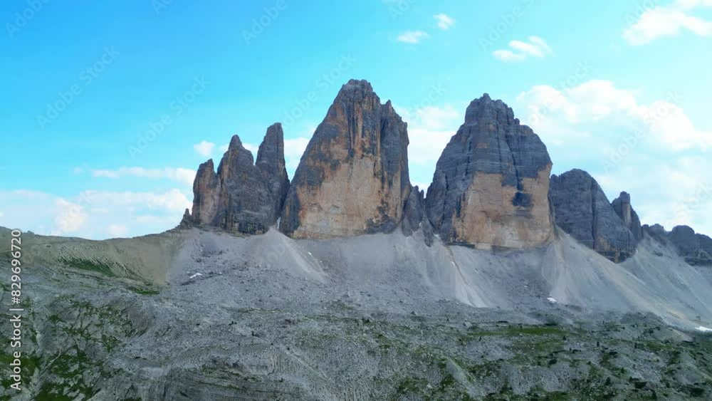 The beautiful rocky cliffs of Tre Cime di Laverado