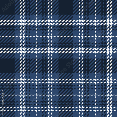 plaid tartan seamless repeat pattern. This is a blue white checkered plaid vector illustration. Design for decorative,wallpaper,shirts,clothing,tablecloths,blankets,wrapping,textile,fabric,texture