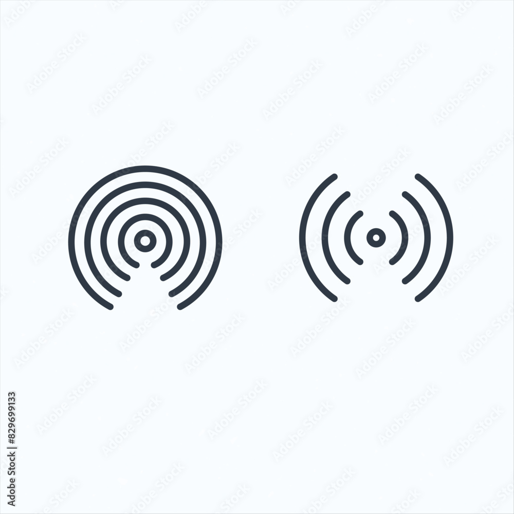 wifi sound signal connection, sound radio wave logo symbol. vector illustration isolated on white background. wifi sound signal connection, sound radio wave logo symbol. vector illustration isolated on white background.