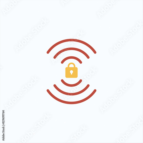 Wifi symbol and lock icon. ...