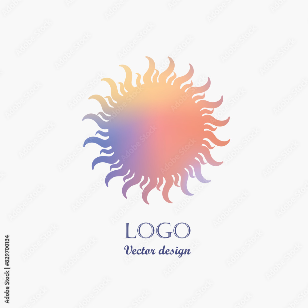 Fototapeta premium Sun vector icon logo design, symbol. Emblem