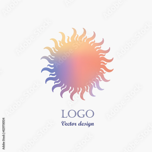 Sun vector icon logo design, symbol. Emblem