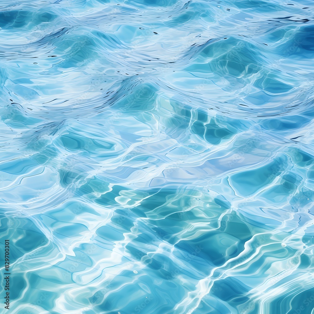 Clear blue water in a swimming pool. Sunlight reflecting on the surface. Generative AI. Clear blue water in a swimming pool. Sunlight reflecting on the surface. Generative AI.