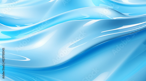 Bright abstract background. Flow of light blue paint with bubbles and lumps. Light blue liquid, abstract 3D background. AI generative