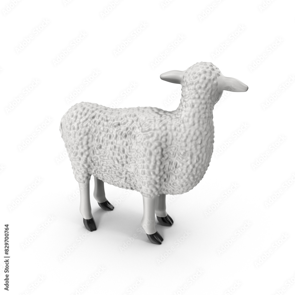 Fototapeta premium sheeps in 3d cartoon style isolated on white background