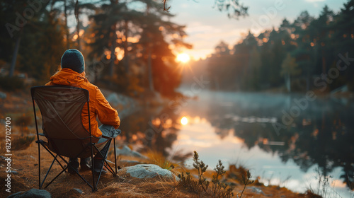 woman in camping activity