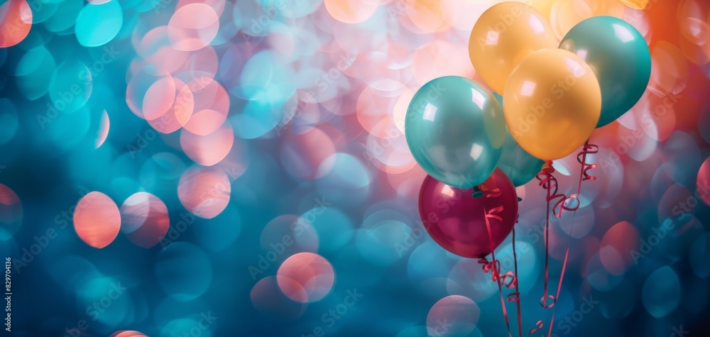 Colorful balloons with bokeh background. Colorful balloons with bokeh background.