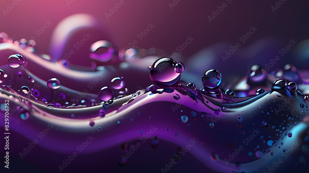 Abstract Ultra Violet Liquid Bubbles In Motion background