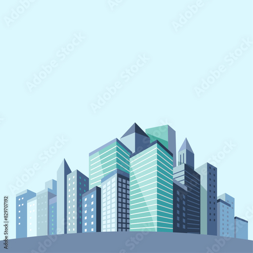 simple flat illustration of cityscape