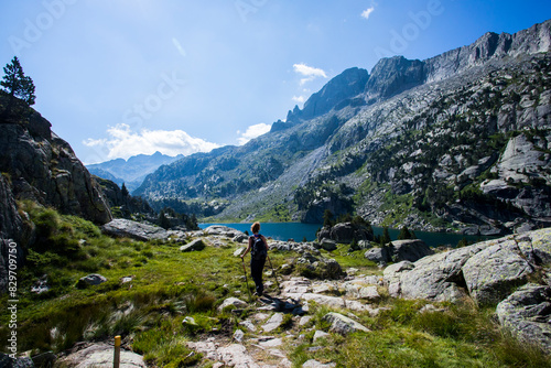 Young hiker woman in Vall de Boi, Aiguestortes and Sant Maurici National Park, Spain © Alberto Gonzalez 