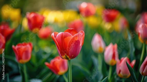 Close up Macro Photography of Dutch Tulips in their Natural Environment