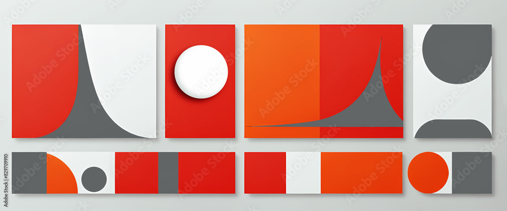 Obraz premium illustrazione con elementi geometrici a tema astratto contemporaneo