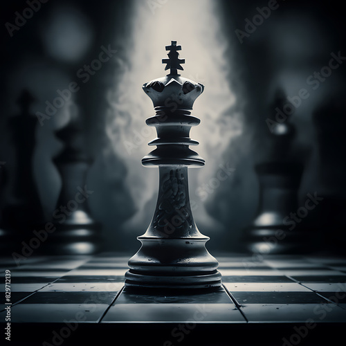 Chess piece. Chess king on a chessboard
