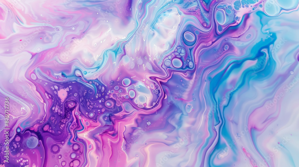 Fluid forms made of acrylic pouring with soft pastel colours, iridescent background. Generative AI Fluid forms made of acrylic pouring with soft pastel colours, iridescent background. Generative AI