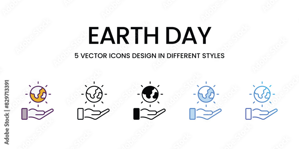 Earth Day vector icons set stock illustration Earth Day vector icons set stock illustration