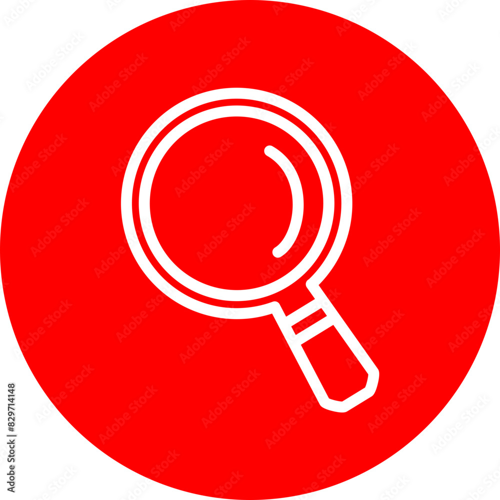 Search Line White Circle Red Icon Design Search Line White Circle Red Icon Design