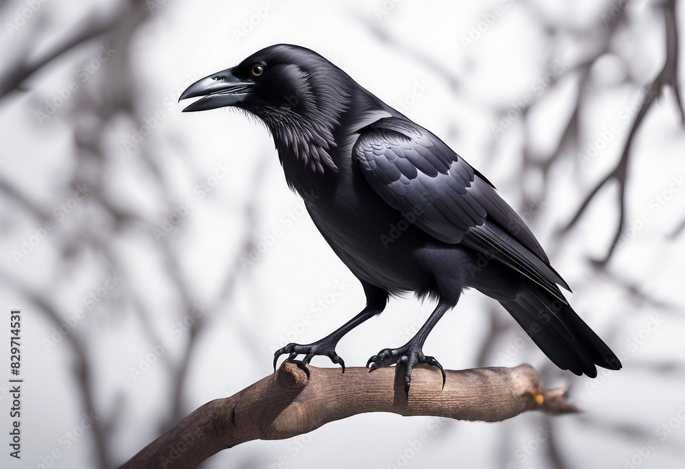 crow on the branch , isolated white background
crow on the branch , isolated white background