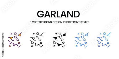 Garland vector icons set stock illustration