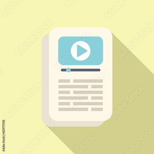 Vector illustration of a stylized mobile interface for video content