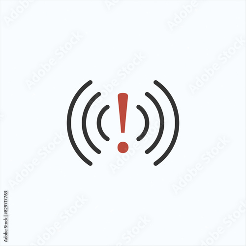 Wifi bad connection problem icon. Lost network wifi error internet vector warning concept. Stock vector illustration isolated on white background.