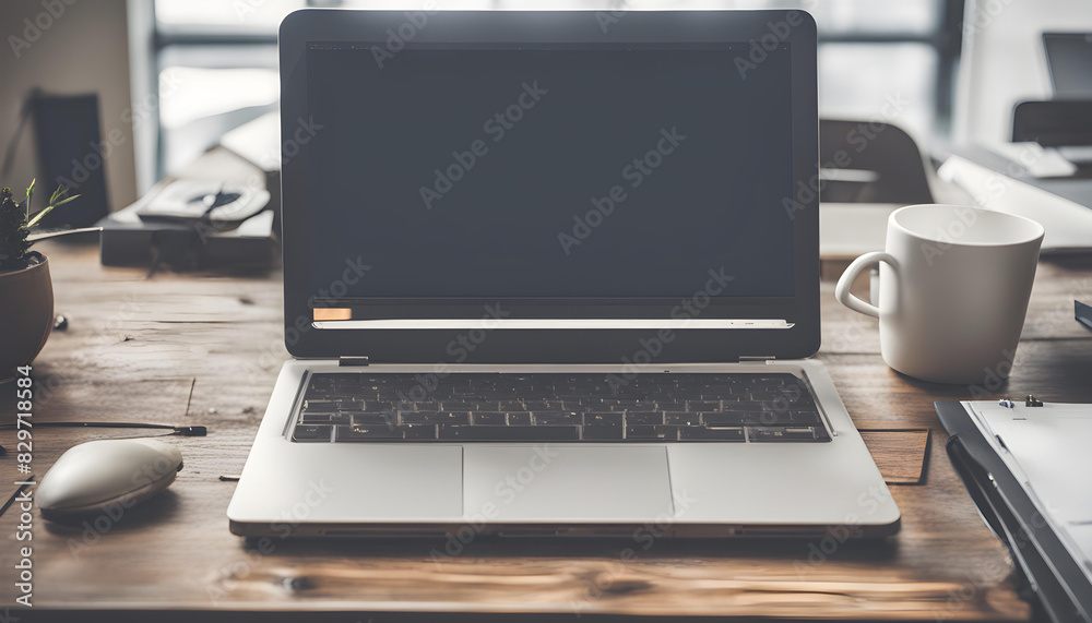 laptop on table laptop on table