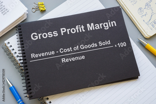 Billede på lærred Notepad with Gross Profit margin gpm formula.
