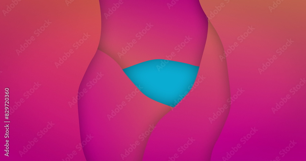 Image of abstract pink layers pattern moving on blue background Image of abstract pink layers pattern moving on blue background