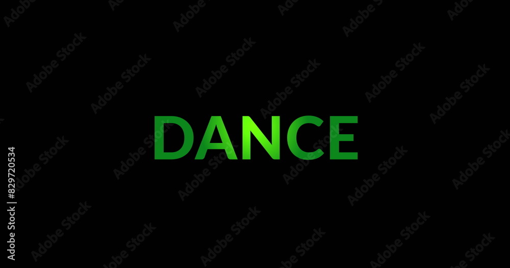 Image of neon green dance text on black background Image of neon green dance text on black background
