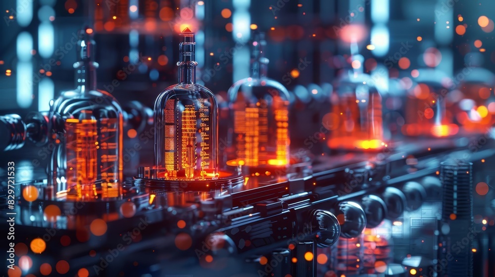 A digital painting of a steampunk city with glowing vacuum tubes and sparks. The painting is dark and moody with a blue and orange color scheme.