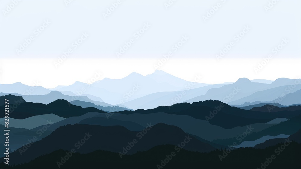 Unnatural silhouettes of hills and mountains at a uniform height