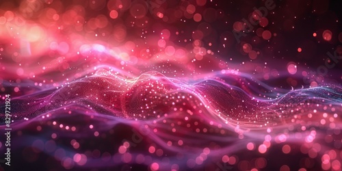 Pink and purple background with a wave of light shining through, creating a vibrant and colorful visual display