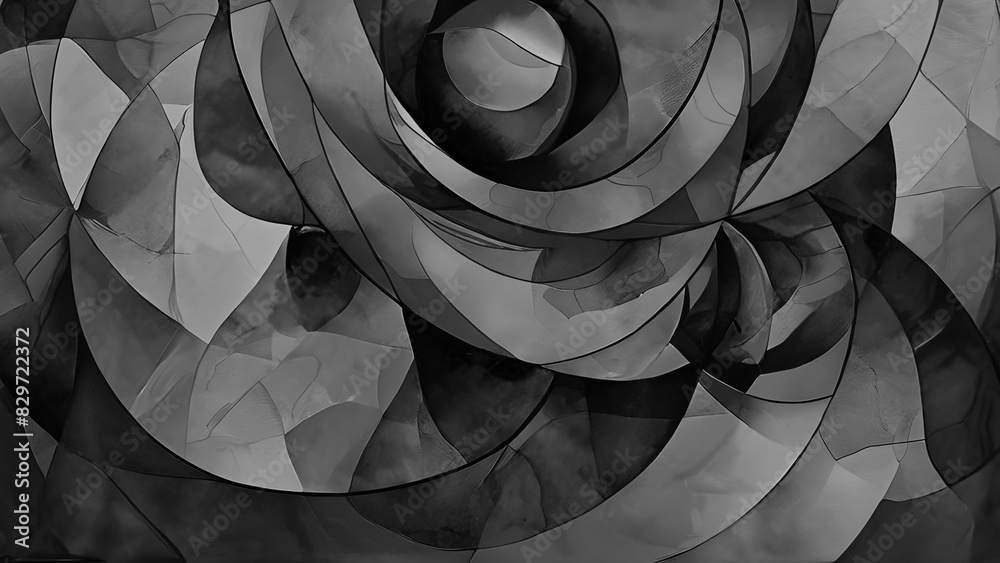 Obraz premium Dark abstract wallpaper, featuring intricate wave patterns that flow seamlessly across the canvas. Design combines deep, moody tones with fluid, dynamic waves, creating a striking and sophisticated