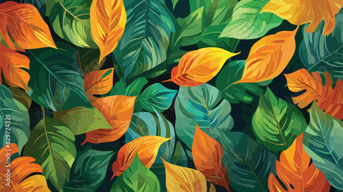 Beautiful leaves background. Vector illustration 