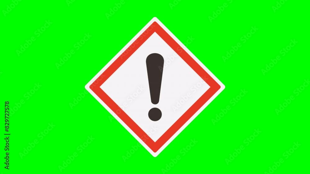 Appearance of white and red diamond symbol with black irritant hazard ...