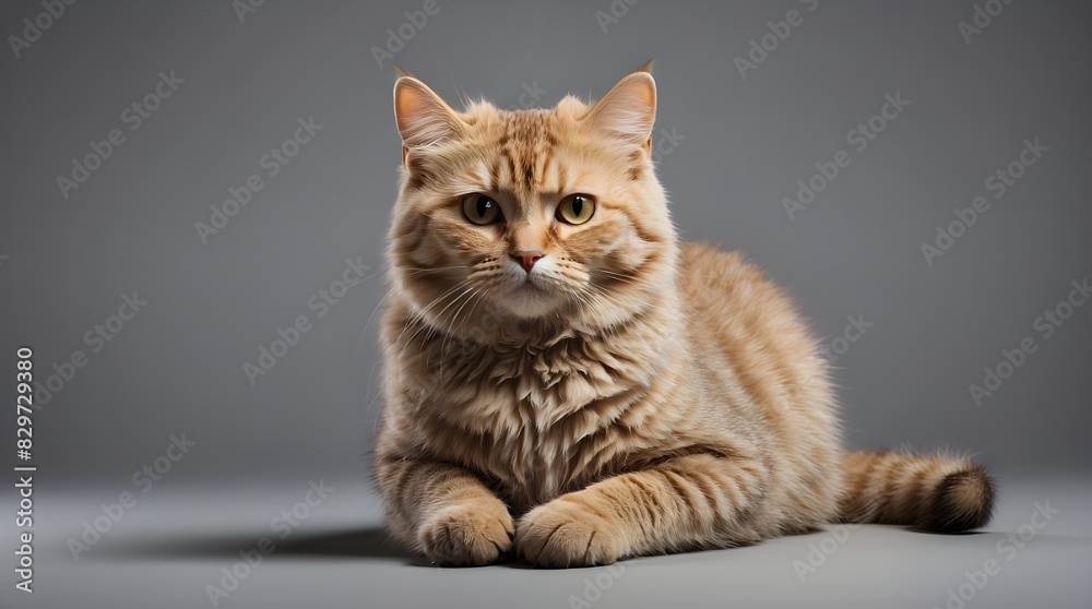 British cat isolated against a transparent background.