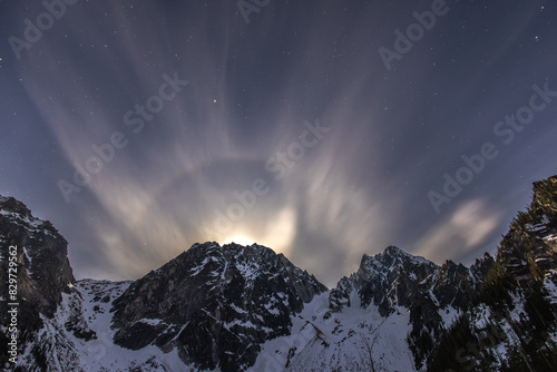 Moon rise over the mountains