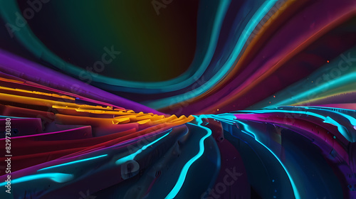 Abstract Neon Lighting Spiral Background photo