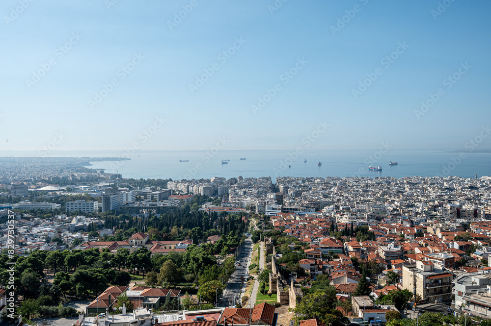 Scenic view of Thessaloniki, Greece on a sunny day Scenic view of Thessaloniki, Greece on a sunny day